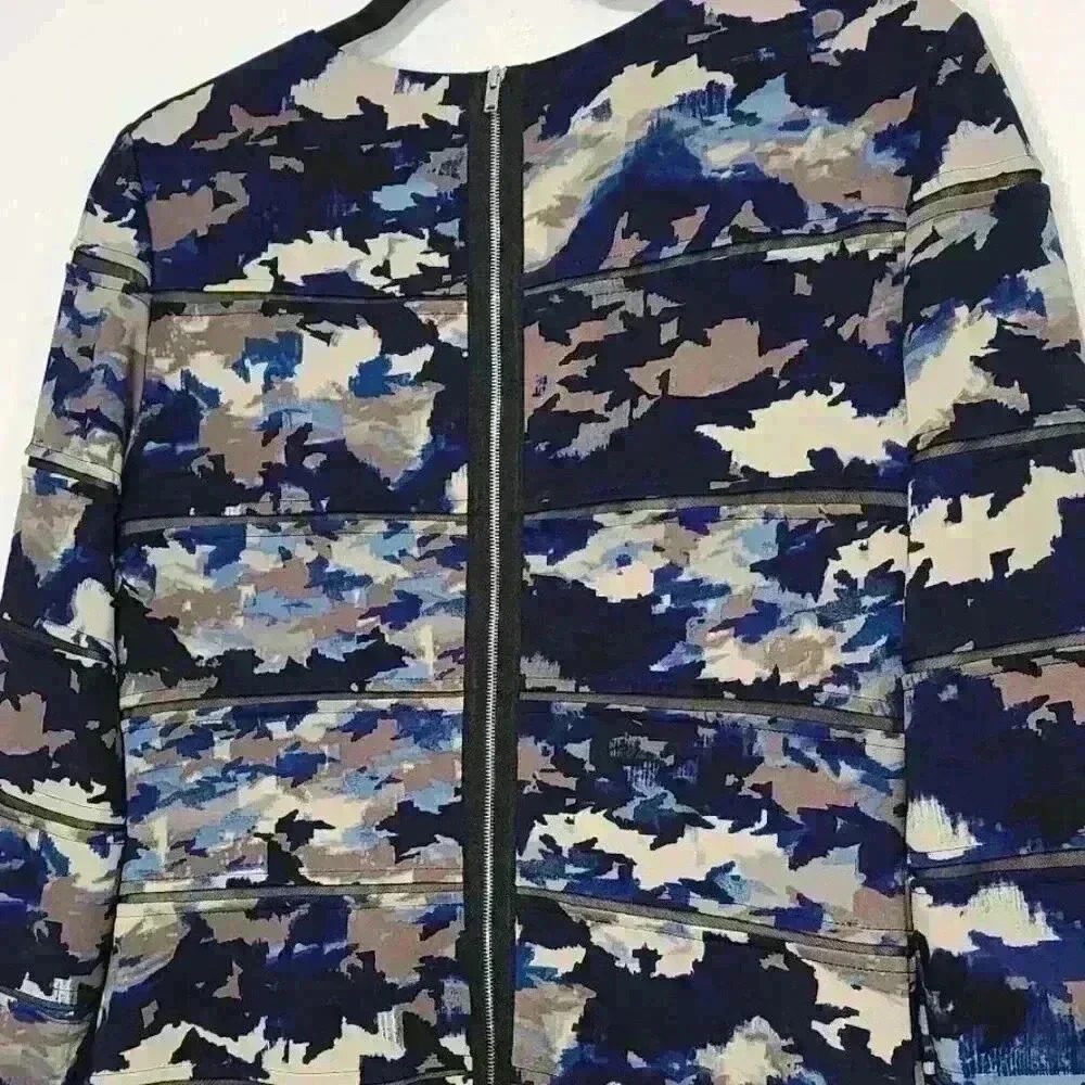 Ivy & Blu Maggy Boutique Women's Bodycon Blue Camo Dress Size 10 - Picture 6 of 8